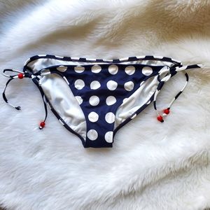 Xhilaration Navy Polka Dot String Bikini Bottom - NWOT